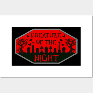 Creature of the Night Graveyard in Red Posters and Art